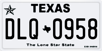 TX license plate DLQ0958