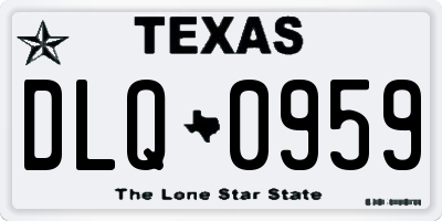 TX license plate DLQ0959