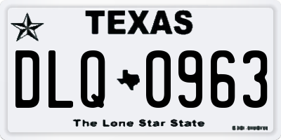 TX license plate DLQ0963