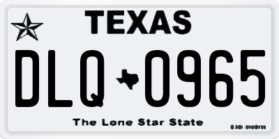 TX license plate DLQ0965