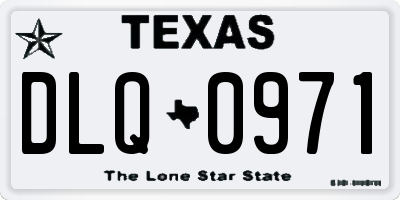 TX license plate DLQ0971