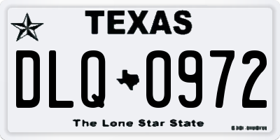 TX license plate DLQ0972