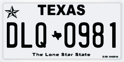 TX license plate DLQ0981