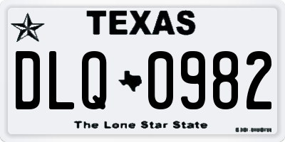 TX license plate DLQ0982