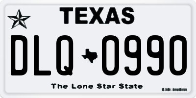 TX license plate DLQ0990