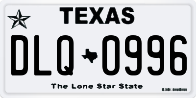 TX license plate DLQ0996