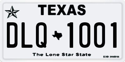 TX license plate DLQ1001