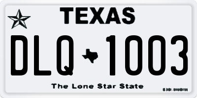 TX license plate DLQ1003