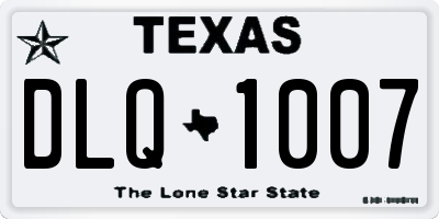TX license plate DLQ1007