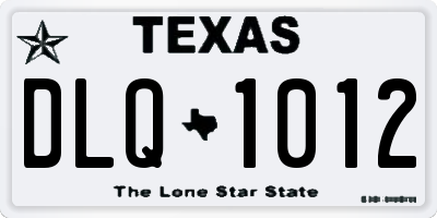 TX license plate DLQ1012