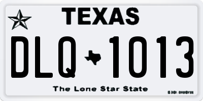 TX license plate DLQ1013