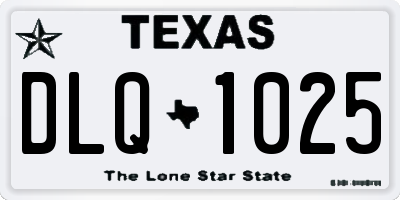 TX license plate DLQ1025