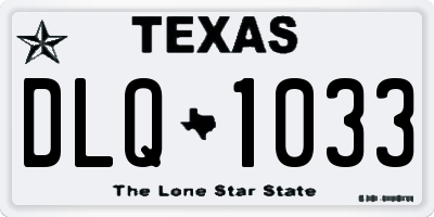 TX license plate DLQ1033