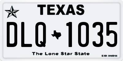 TX license plate DLQ1035