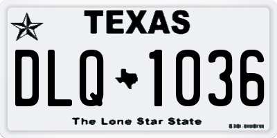TX license plate DLQ1036
