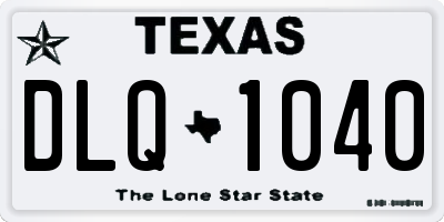 TX license plate DLQ1040
