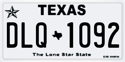 TX license plate DLQ1092