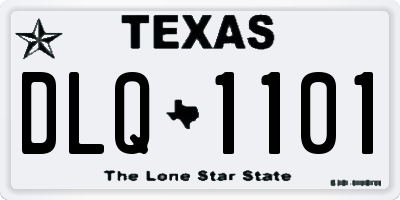 TX license plate DLQ1101