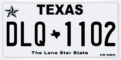 TX license plate DLQ1102