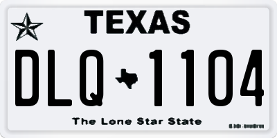 TX license plate DLQ1104