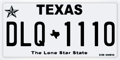 TX license plate DLQ1110
