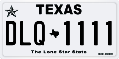 TX license plate DLQ1111