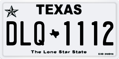 TX license plate DLQ1112