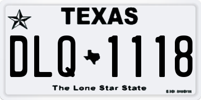 TX license plate DLQ1118