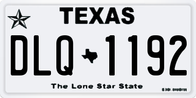 TX license plate DLQ1192