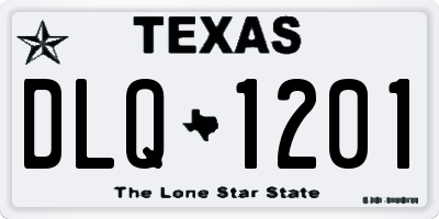 TX license plate DLQ1201