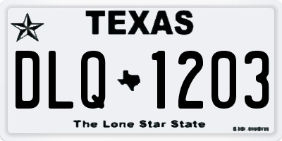 TX license plate DLQ1203