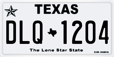 TX license plate DLQ1204