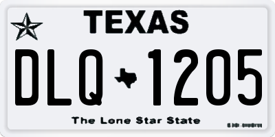 TX license plate DLQ1205