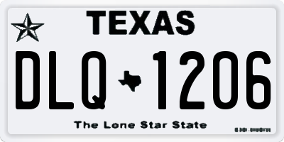 TX license plate DLQ1206