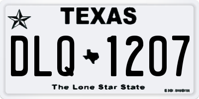 TX license plate DLQ1207