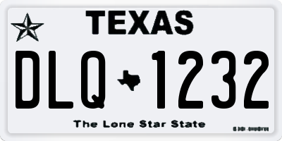 TX license plate DLQ1232