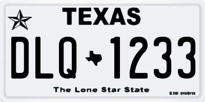 TX license plate DLQ1233