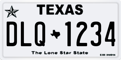 TX license plate DLQ1234