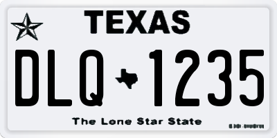 TX license plate DLQ1235