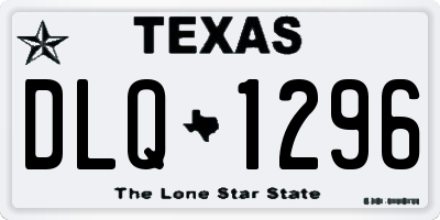 TX license plate DLQ1296