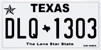 TX license plate DLQ1303