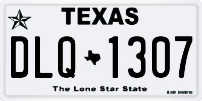 TX license plate DLQ1307