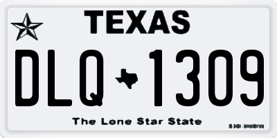TX license plate DLQ1309