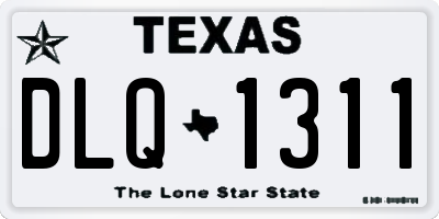 TX license plate DLQ1311