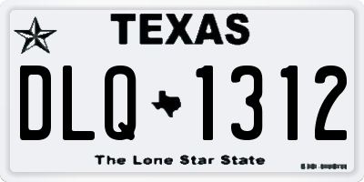 TX license plate DLQ1312