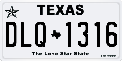 TX license plate DLQ1316