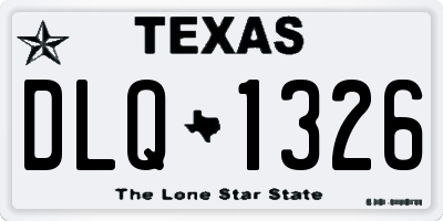 TX license plate DLQ1326