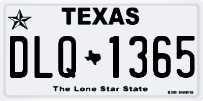 TX license plate DLQ1365