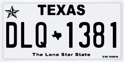 TX license plate DLQ1381