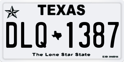 TX license plate DLQ1387